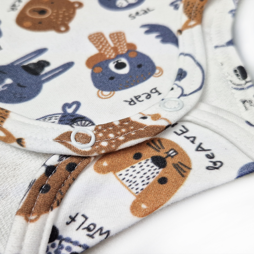 Body tričko smyk TISK Outlast® - bílá barevná zvířátka 92