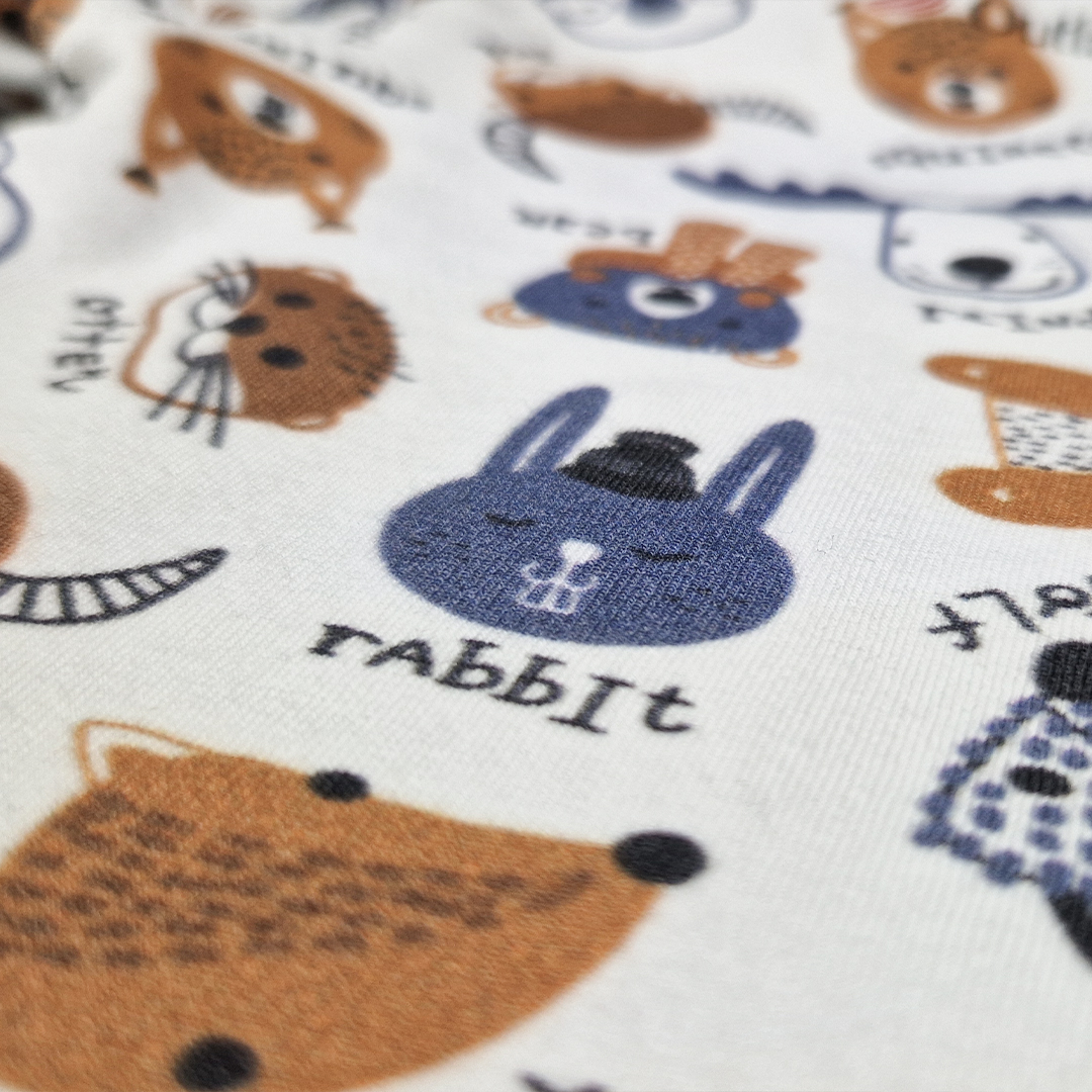 Body tričko smyk TISK Outlast® - bílá barevná zvířátka 92