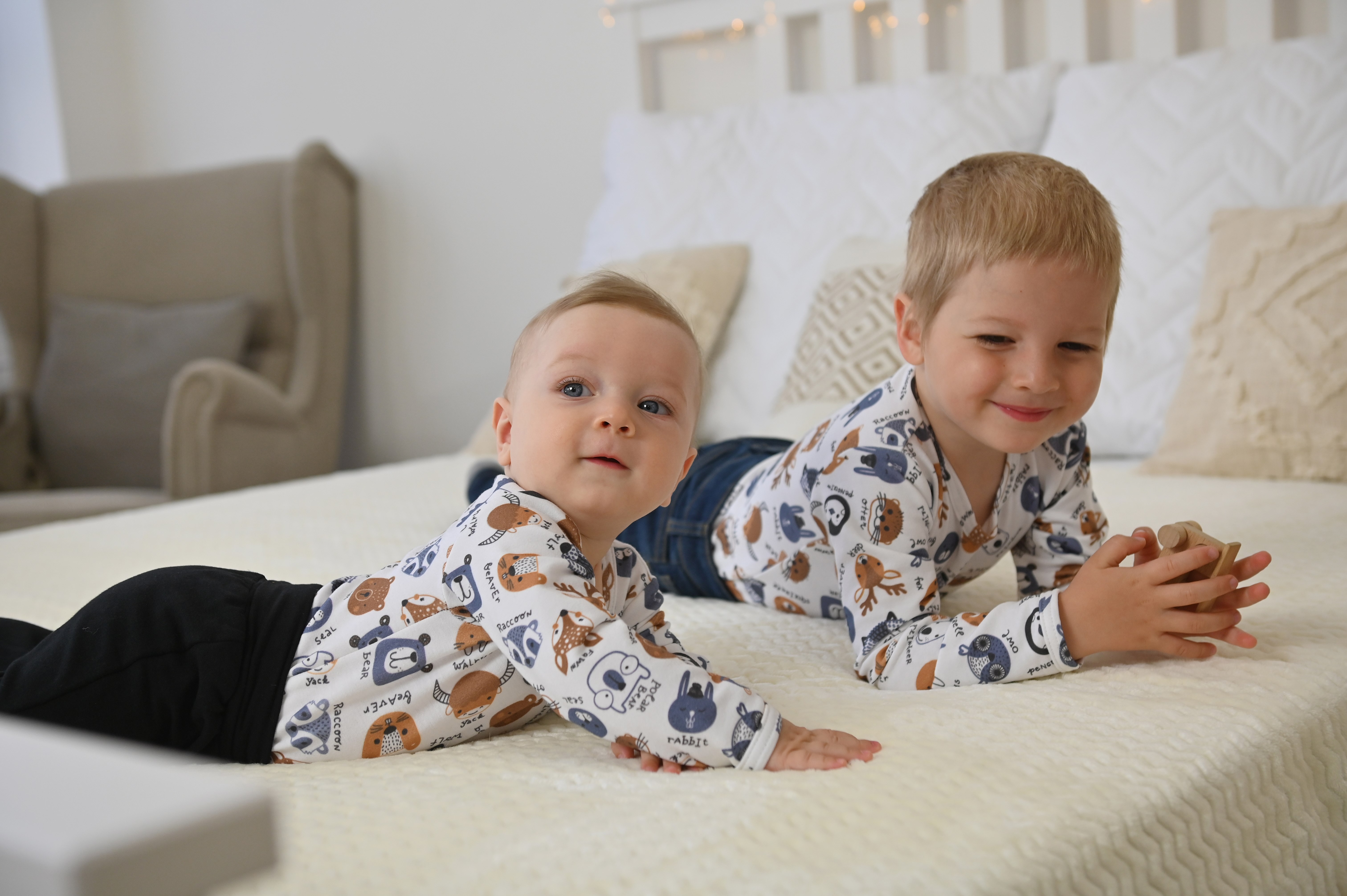 Body tričko smyk TISK Outlast® - bílá barevná zvířátka 92