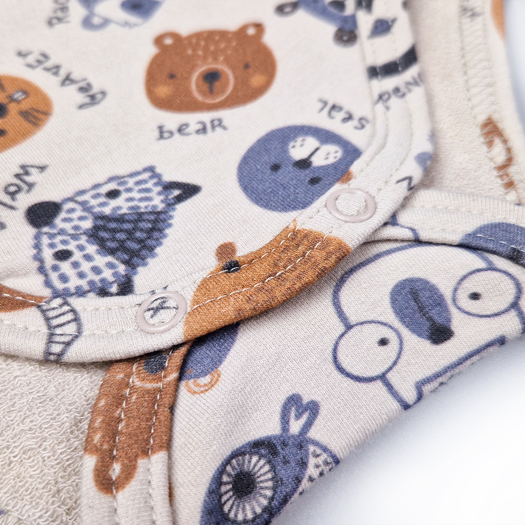 Body tričko smyk TISK Outlast® - latte barevná zvířátka 62