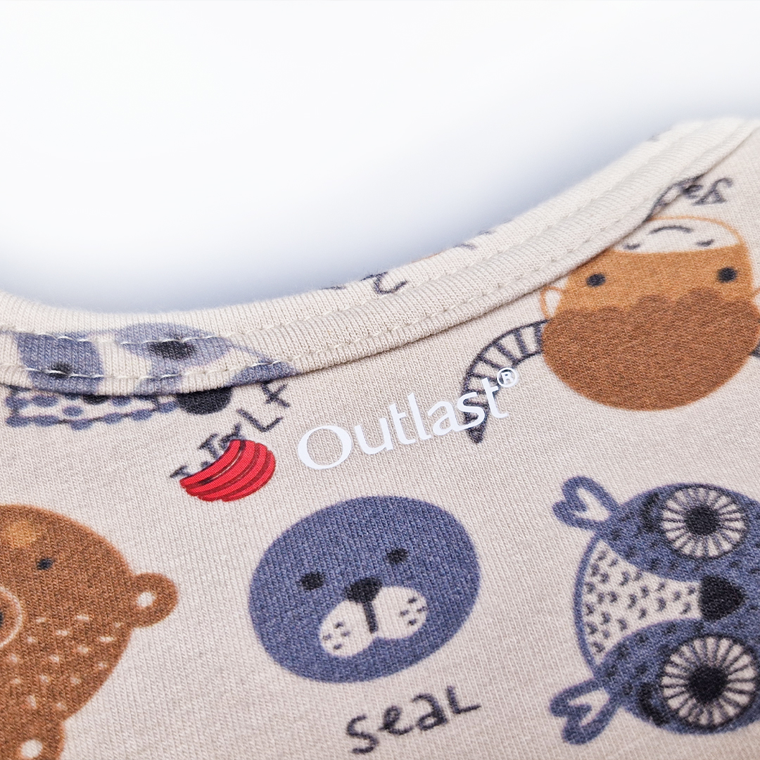 Body tričko smyk TISK Outlast® - latte barevná zvířátka 62