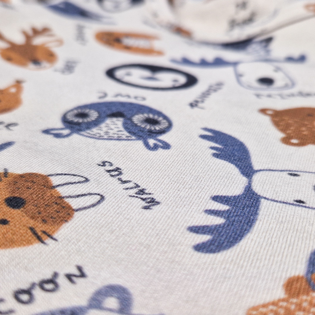 Body tričko smyk TISK Outlast® - latte barevná zvířátka 62