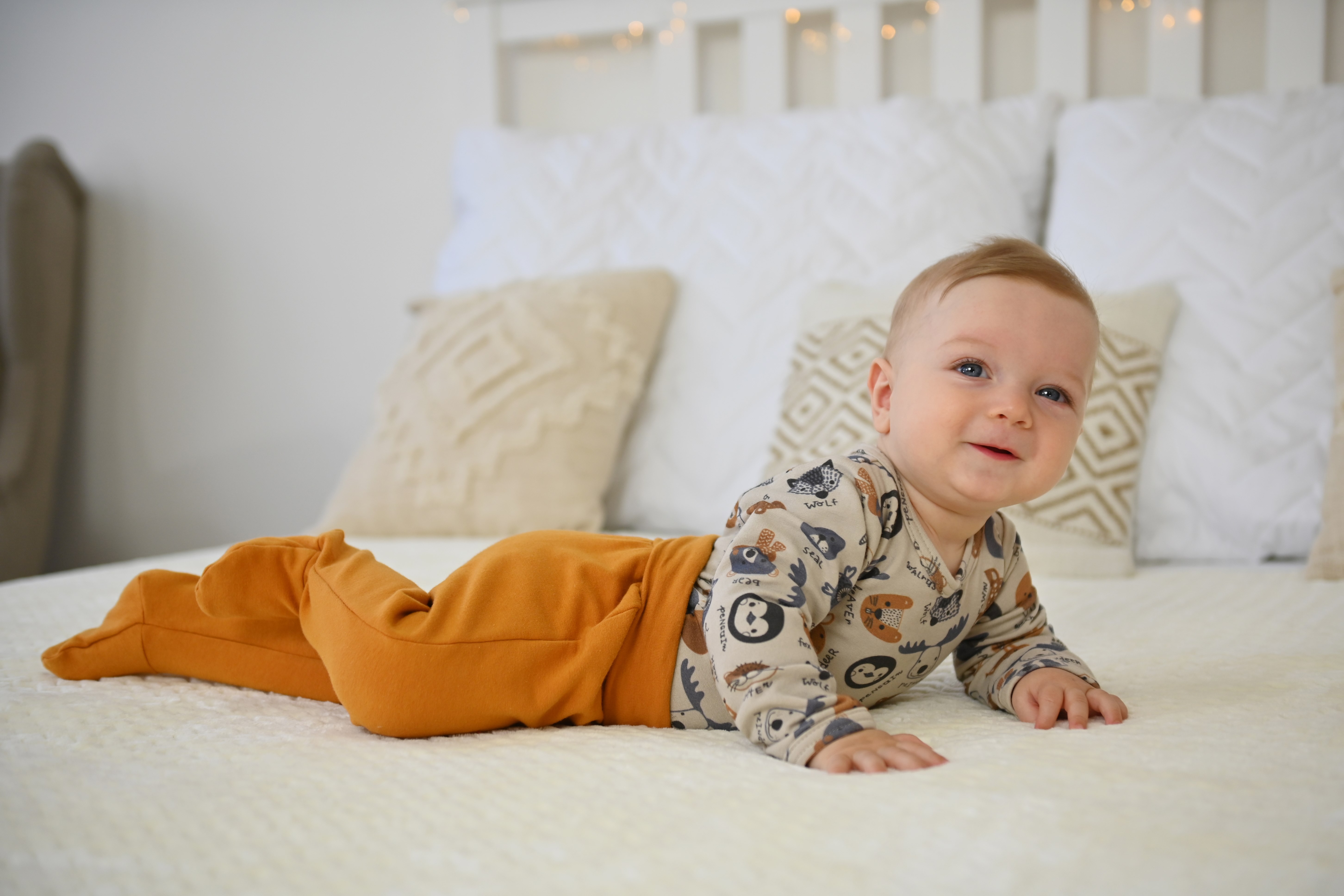 Body tričko smyk TISK Outlast® - latte barevná zvířátka 62