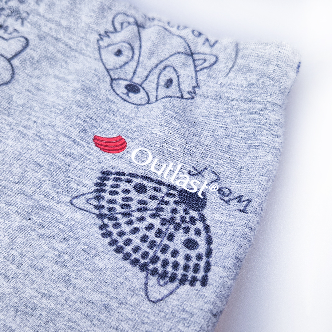 Legíny smyk TISK Outlast® - šedý melír zvířátka 86