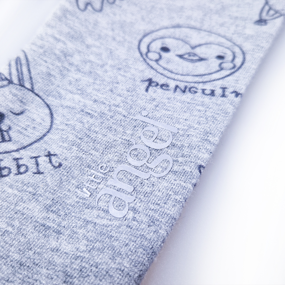 Legíny smyk TISK Outlast® - šedý melír zvířátka 86