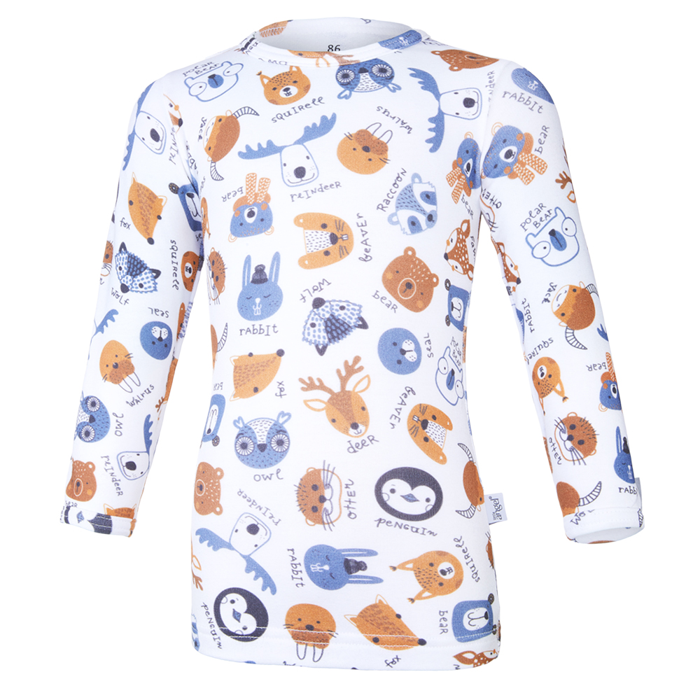 Tričko smyk DR TISK Outlast® - bílá barevná zvířátka 86