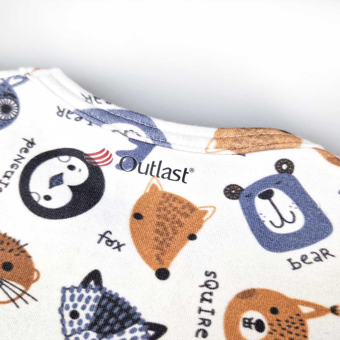 Tričko smyk DR TISK Outlast® - bílá barevná zvířátka 86