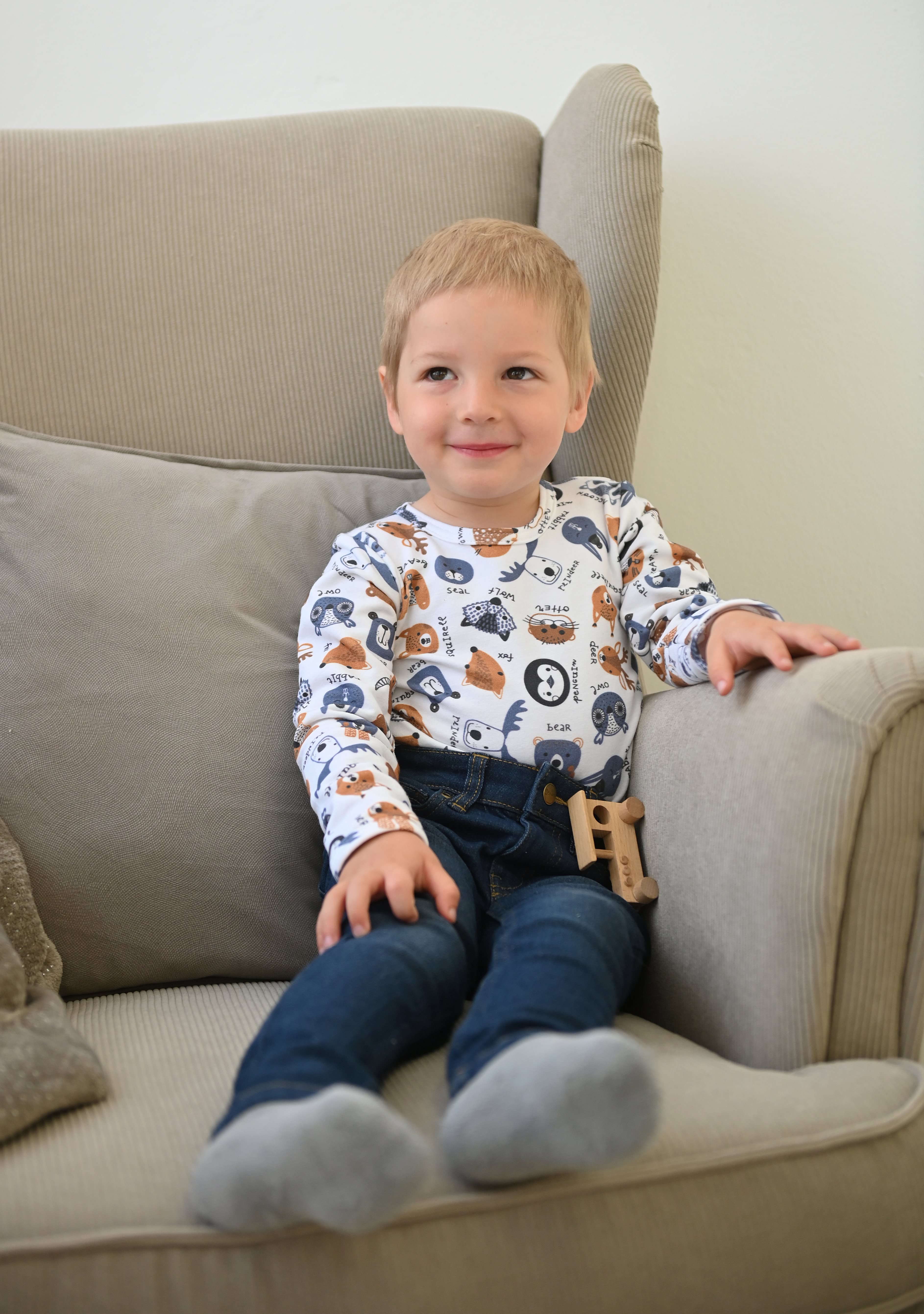 Tričko smyk DR TISK Outlast® - bílá barevná zvířátka 86