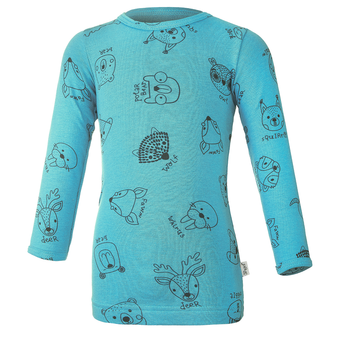 Tričko smyk DR TISK Outlast® - tm.tyrkys zvířátka 86