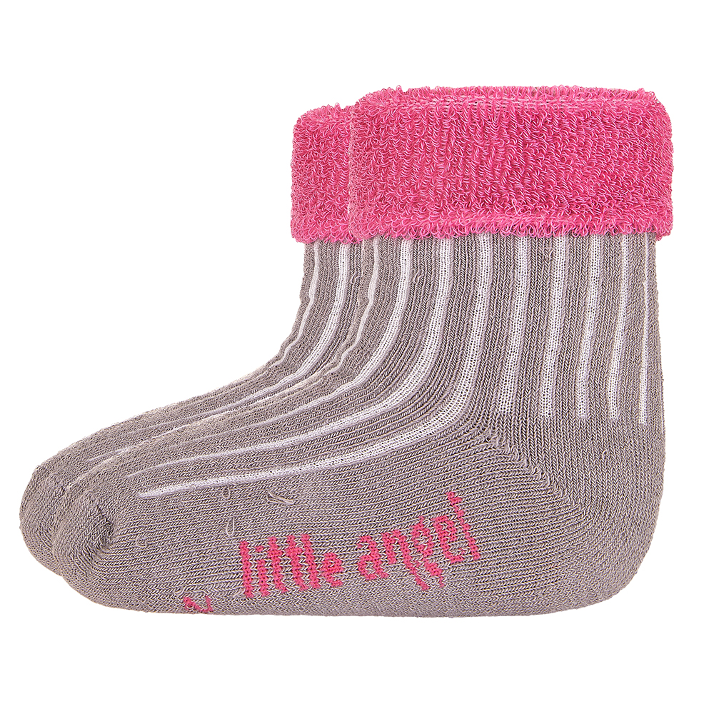 Ponožky froté Outlast® - tm.šedá/růžová 20-24 | 14-16 cm