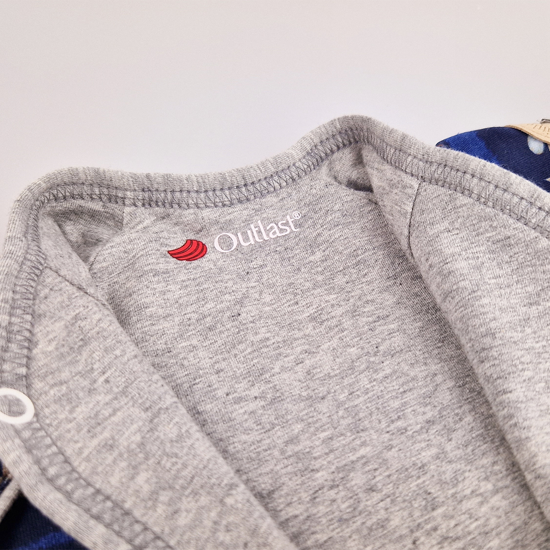 Kabátek podšitý Outlast® - tm.modrá zvířátka teepee/šedý melír 62-68