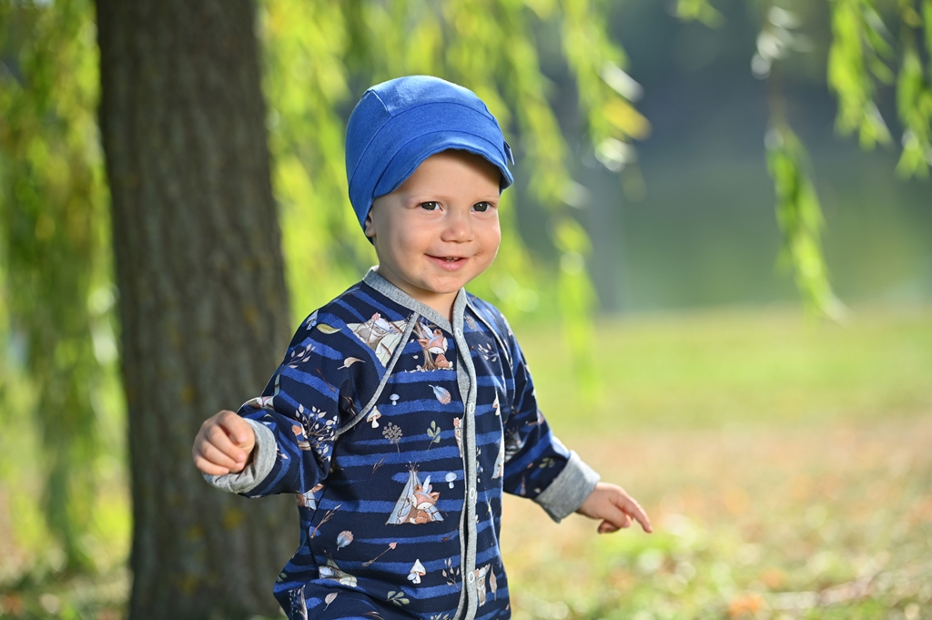 Kabátek podšitý Outlast® - tm.modrá zvířátka teepee/šedý melír 62-68