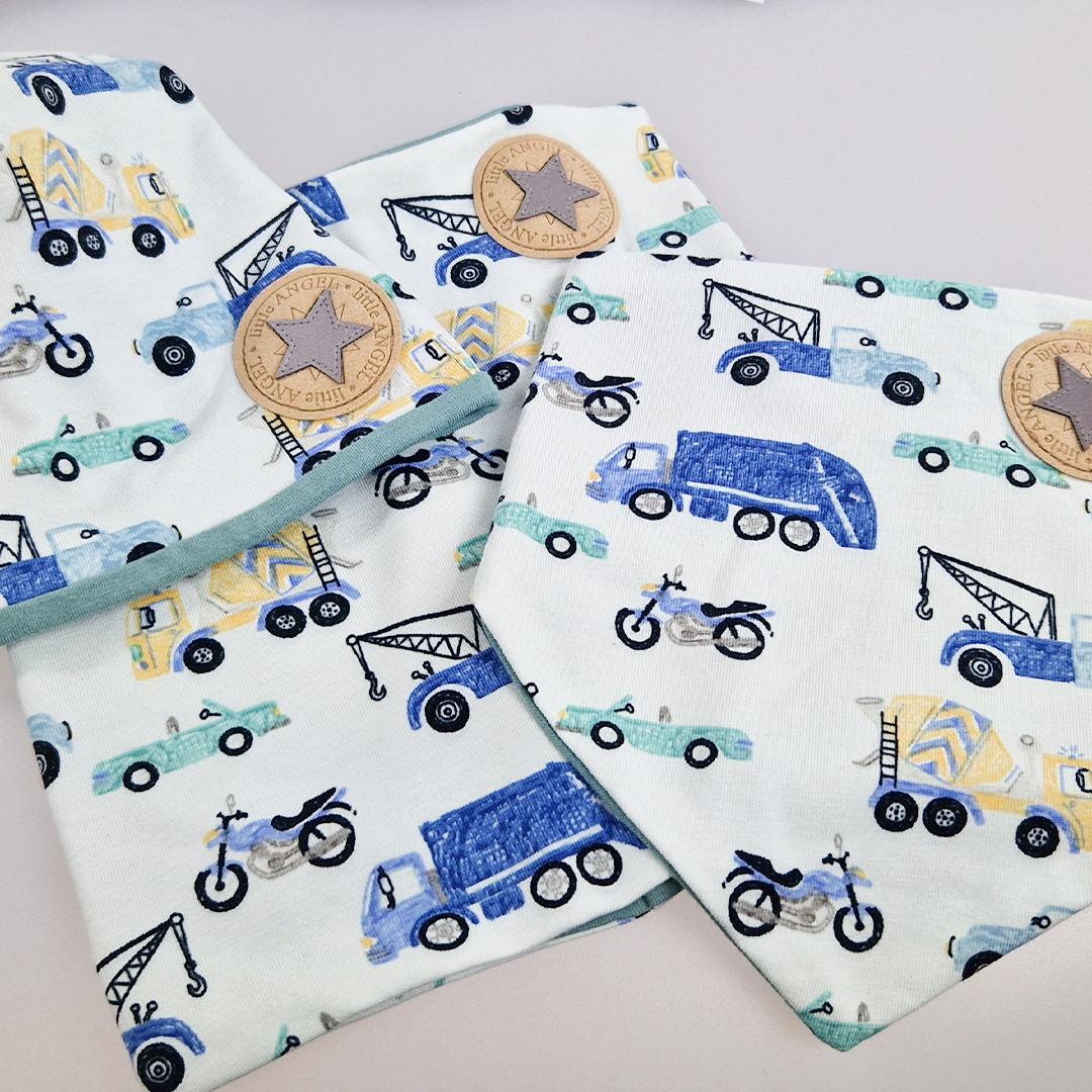 Šátek na krk podšitý Outlast® - sv.mentol auta/tm.lišejník UNI