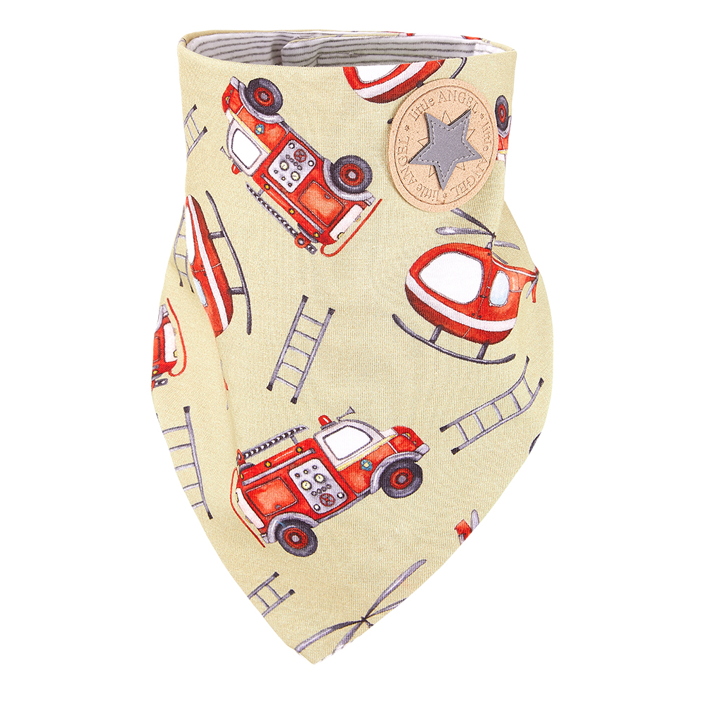 Šátek na krk podšitý Outlast® - zelená hasiči/pruh bílošedý melír UNI