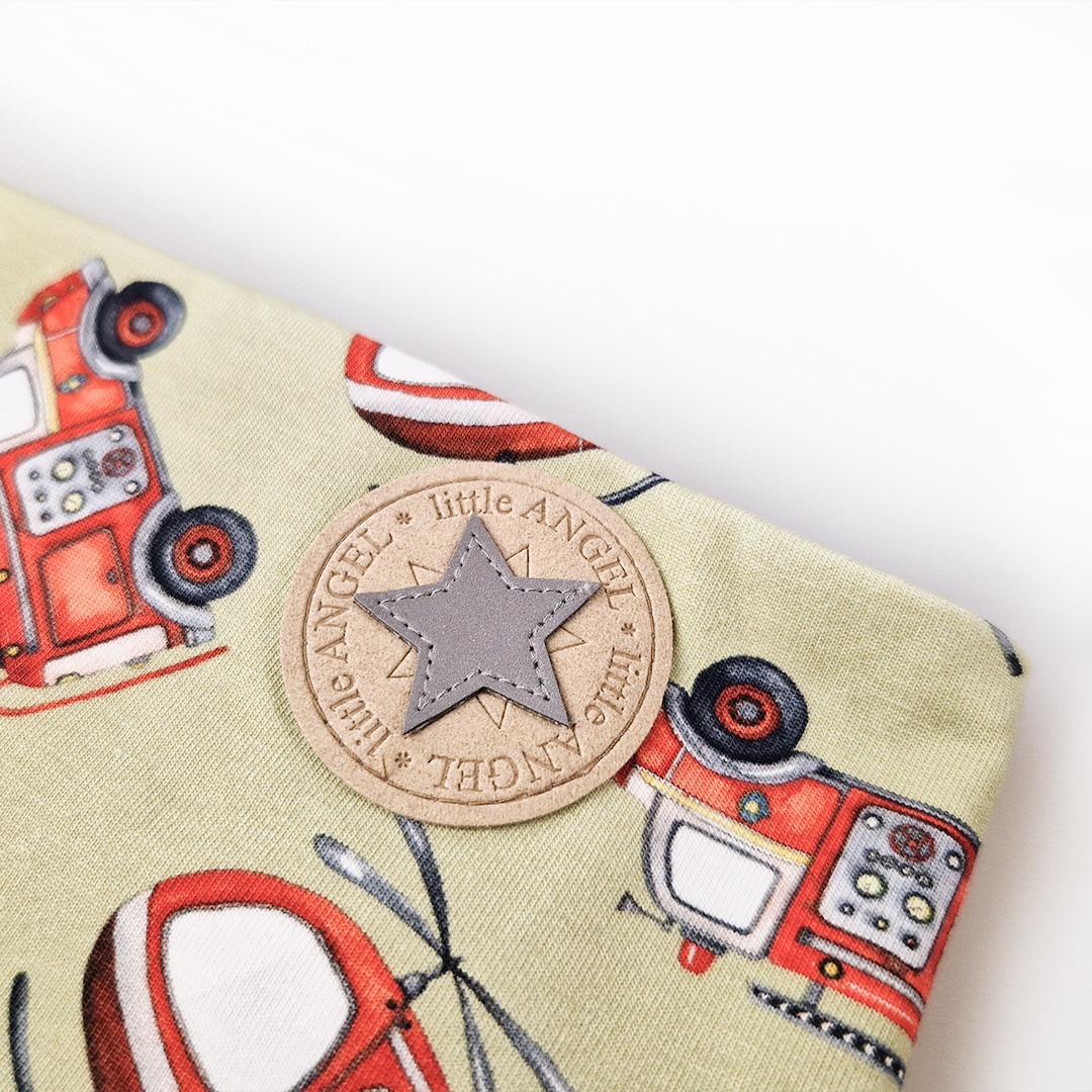 Šátek na krk podšitý Outlast® - zelená hasiči/pruh bílošedý melír UNI