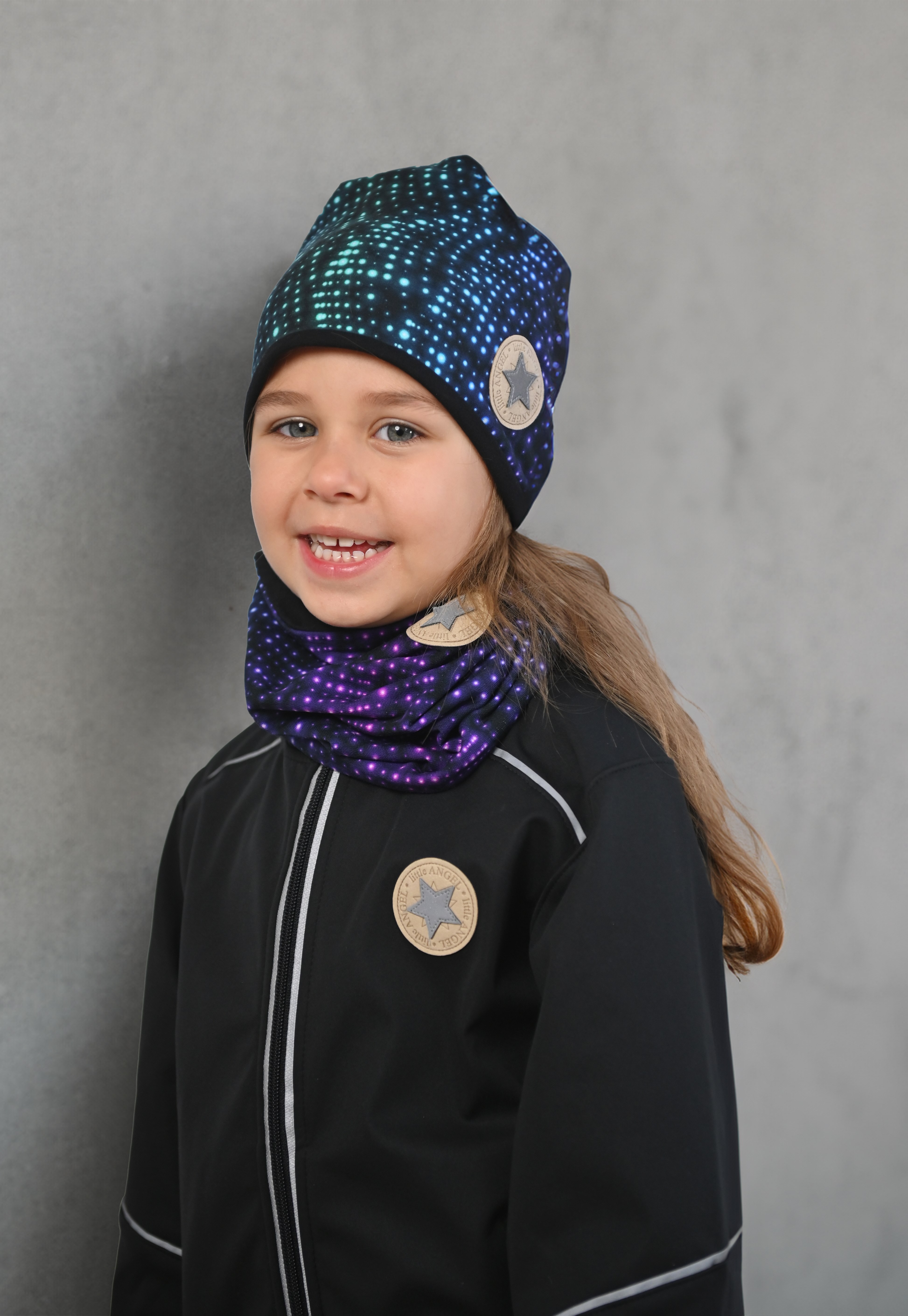 Čepice podšitá Outlast® - puntík neon/černá 4 | 45-48 cm