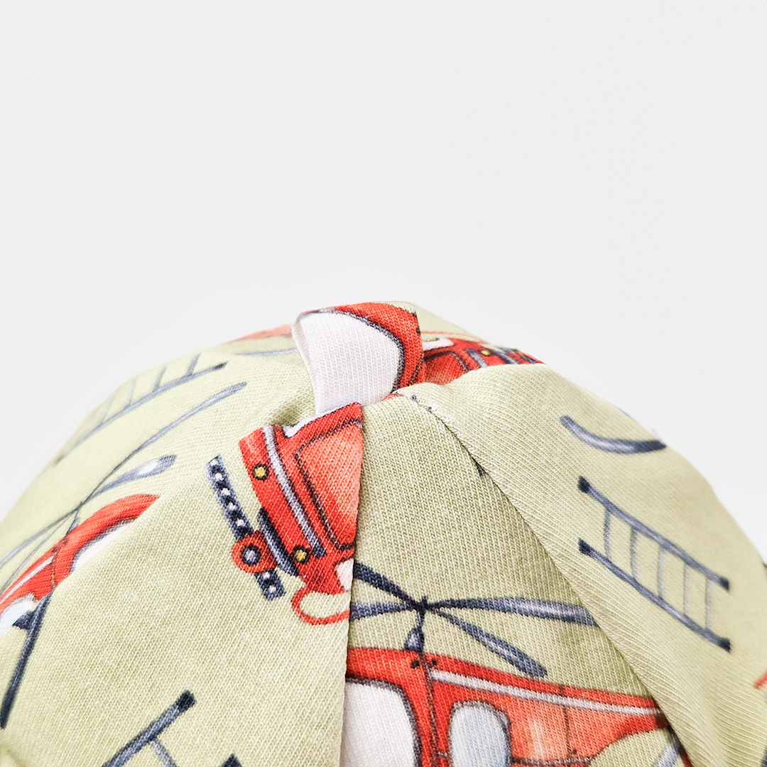 Čepice podšitá Outlast® - zelená hasiči/pruh bílošedý melír 3 | 42-44 cm