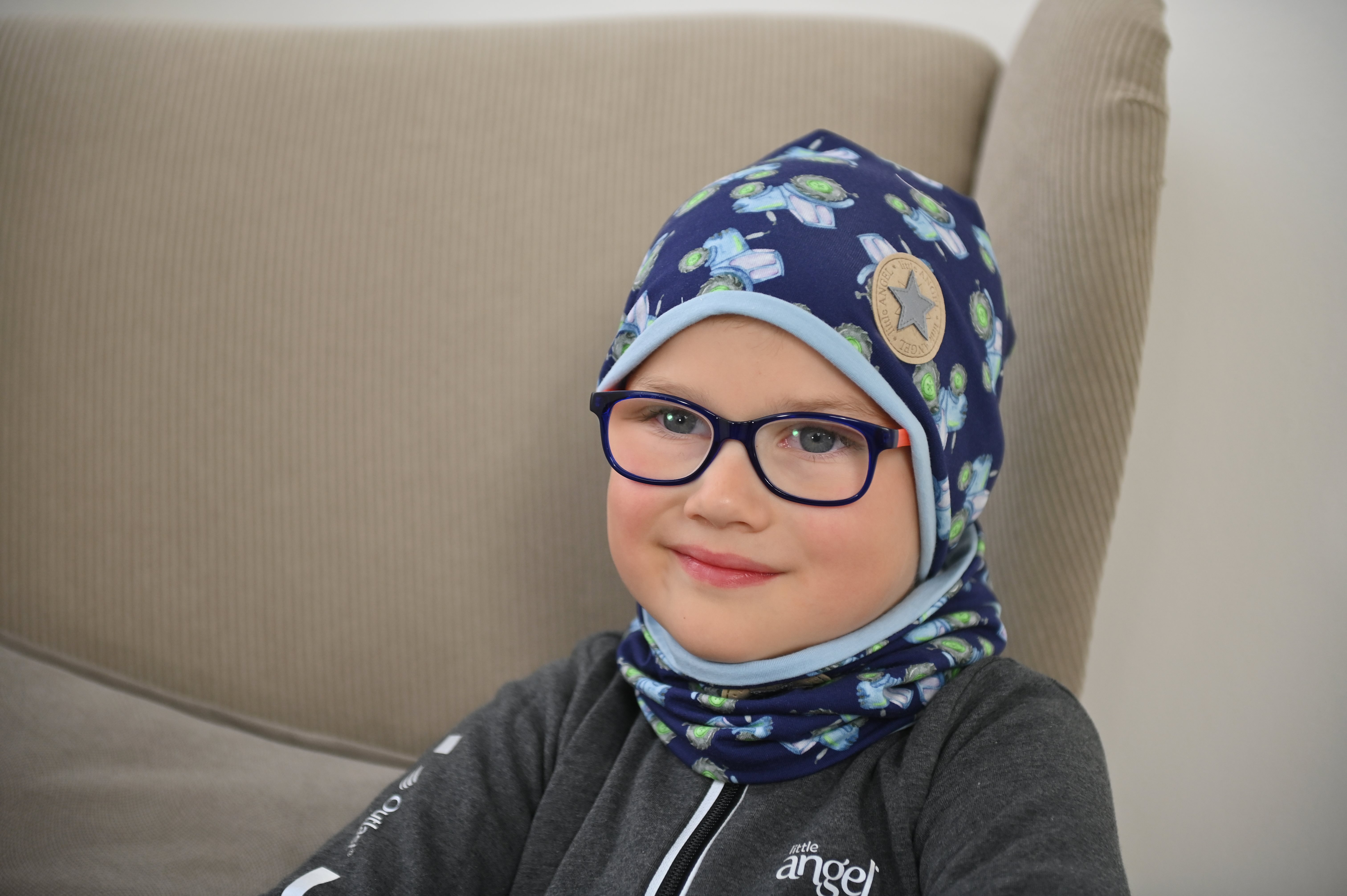 Čepice podšitá Outlast® - traktory/sv.modrá 3 | 42-44 cm