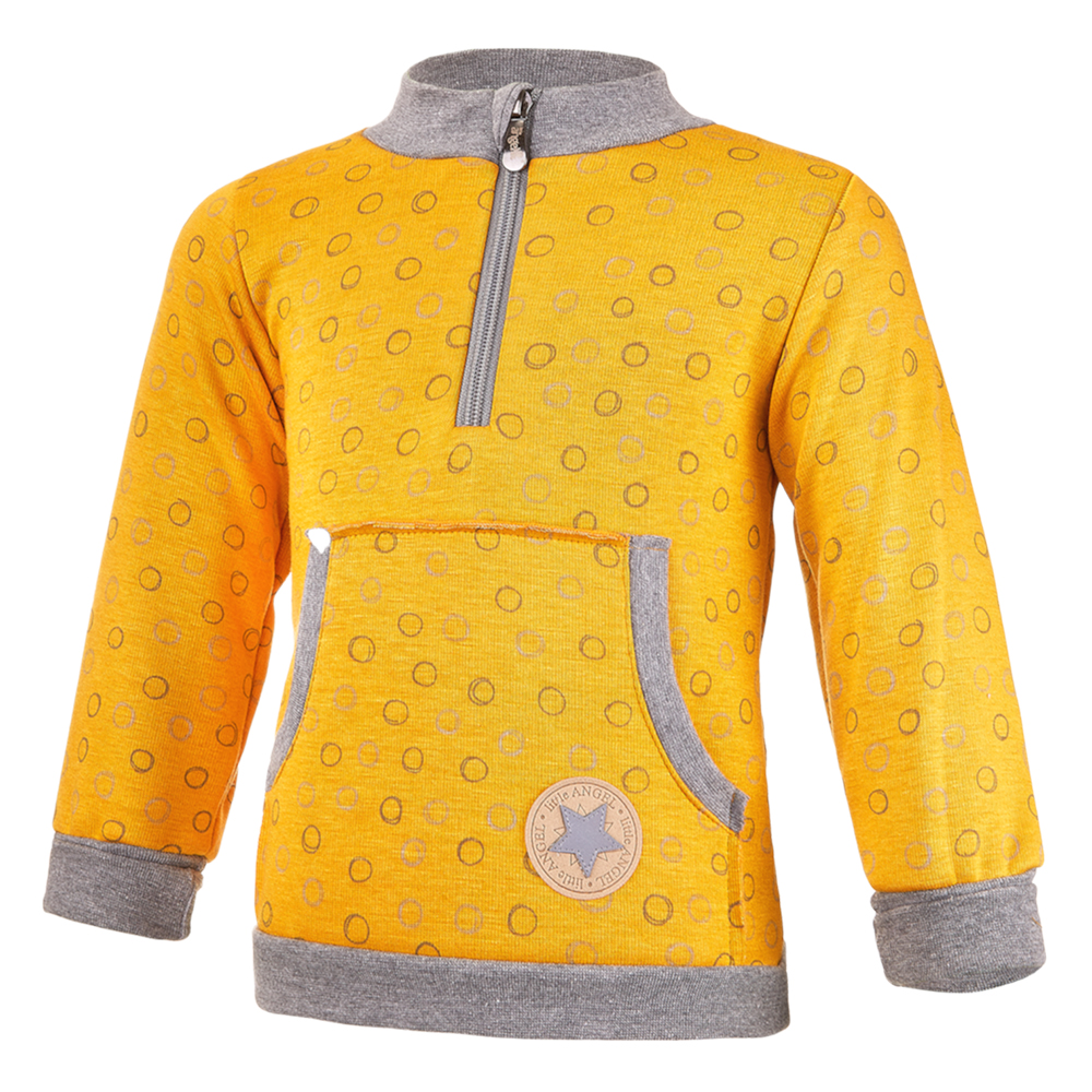 Mikina hřejivá kapsa - okrová 86