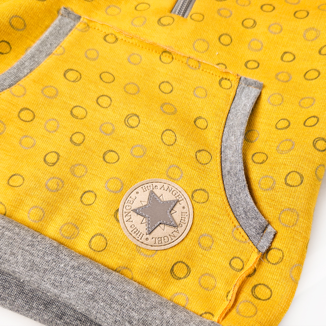 Mikina hřejivá kapsa - okrová 110