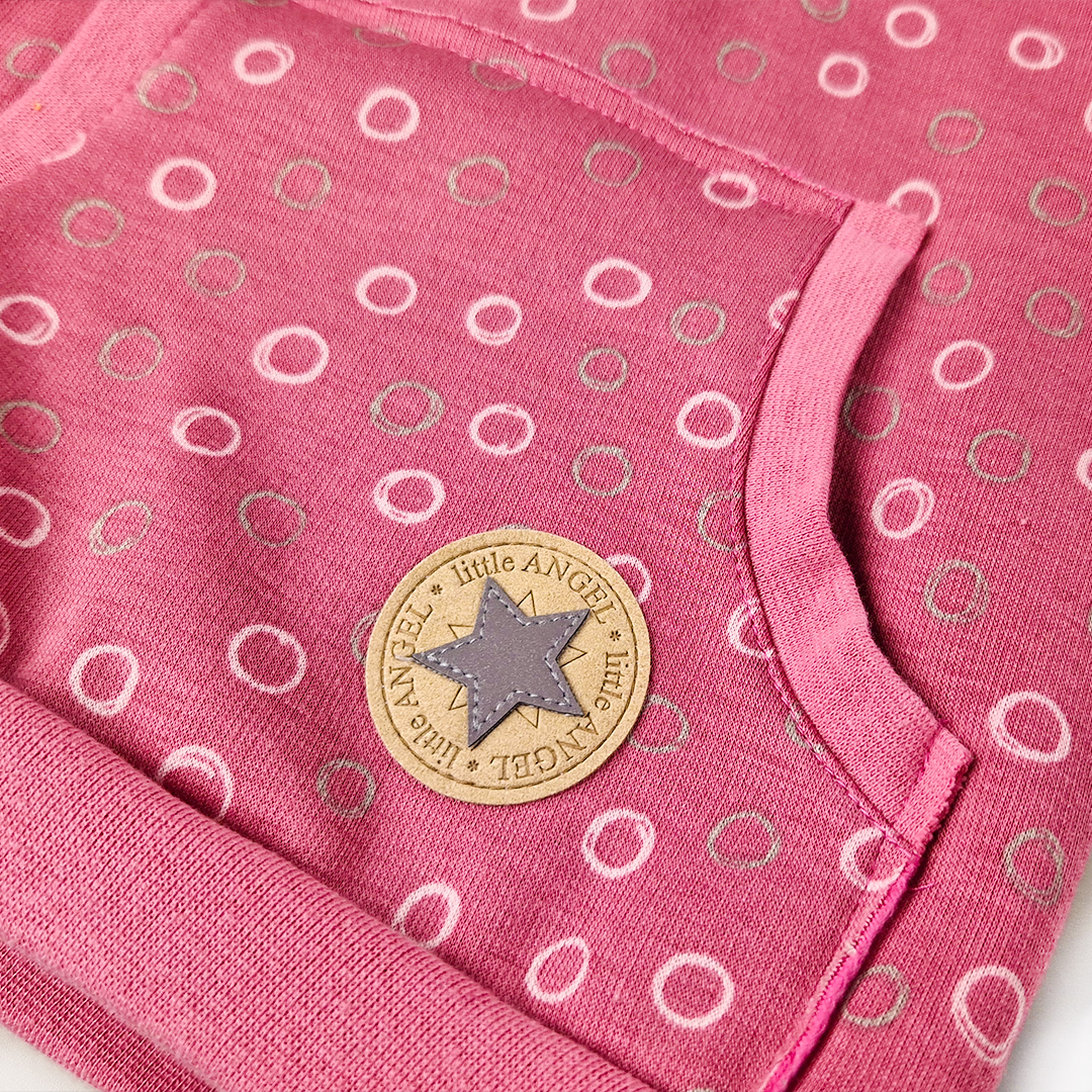 Mikina hřejivá kapsa - růžová 128