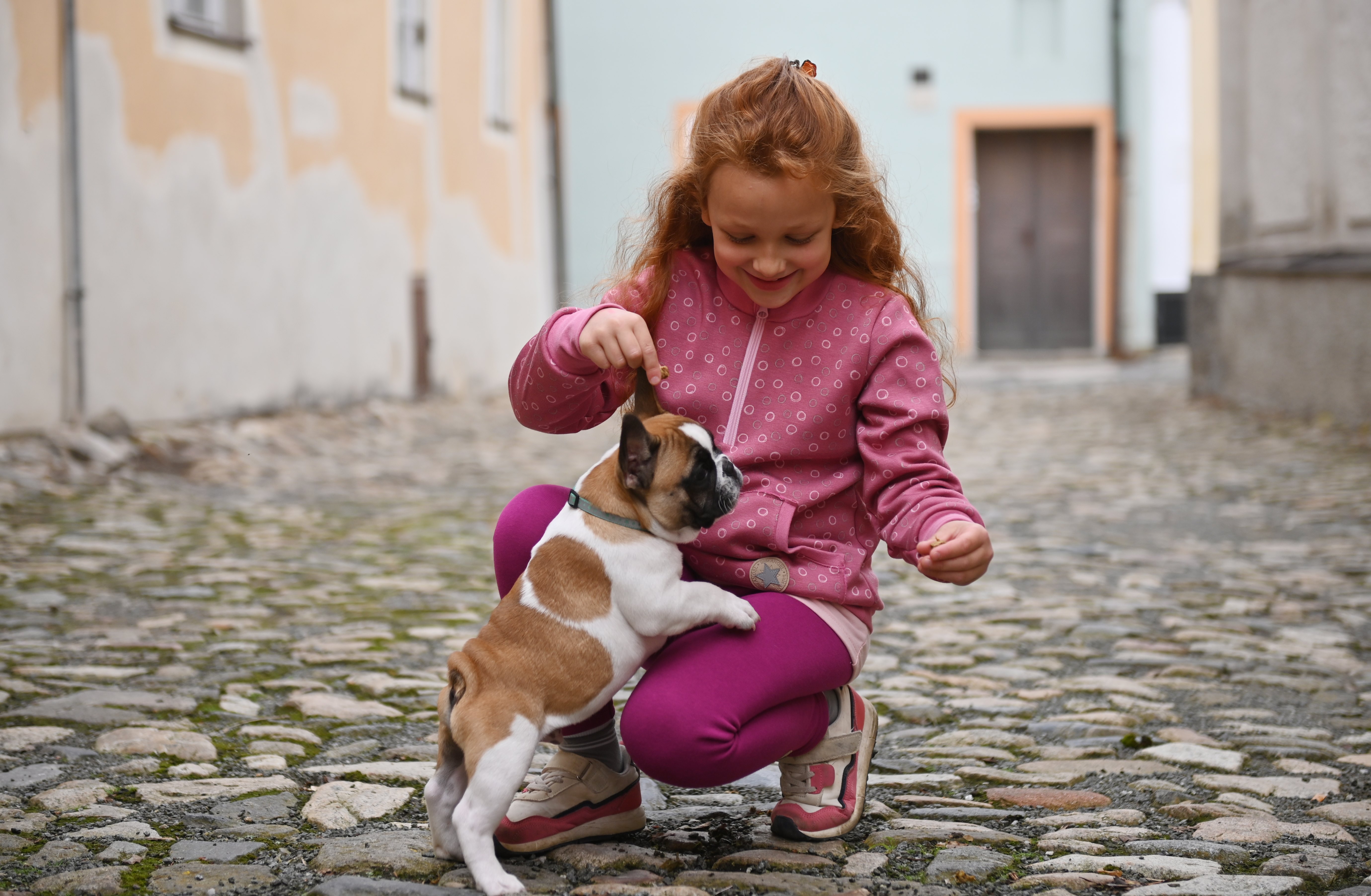 Mikina hřejivá kapsa - růžová 128