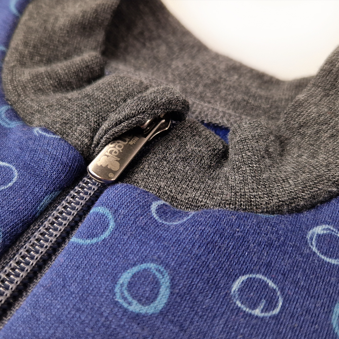 Mikina hřejivá kapsa - modrá 98