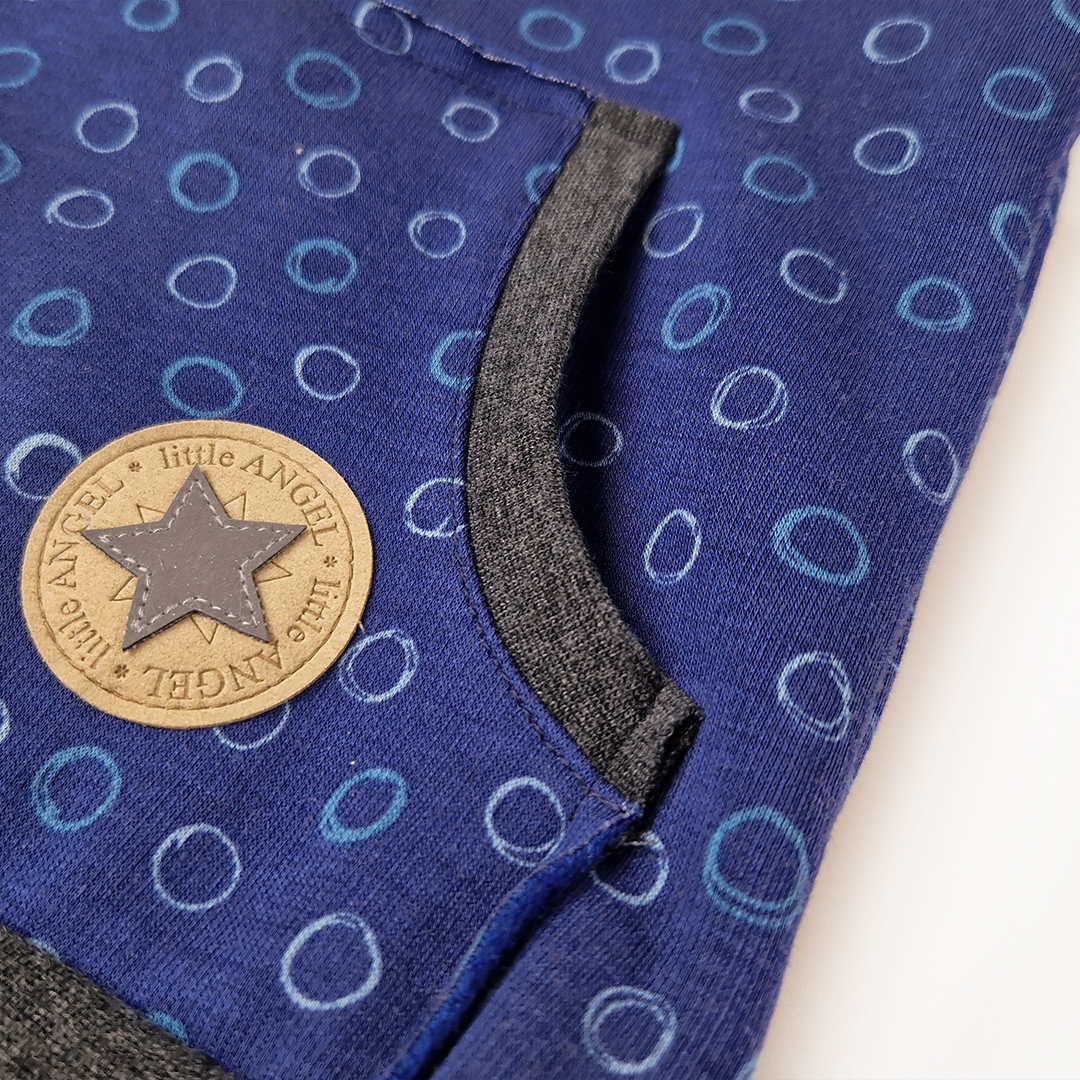 Mikina hřejivá kapsa - modrá 98