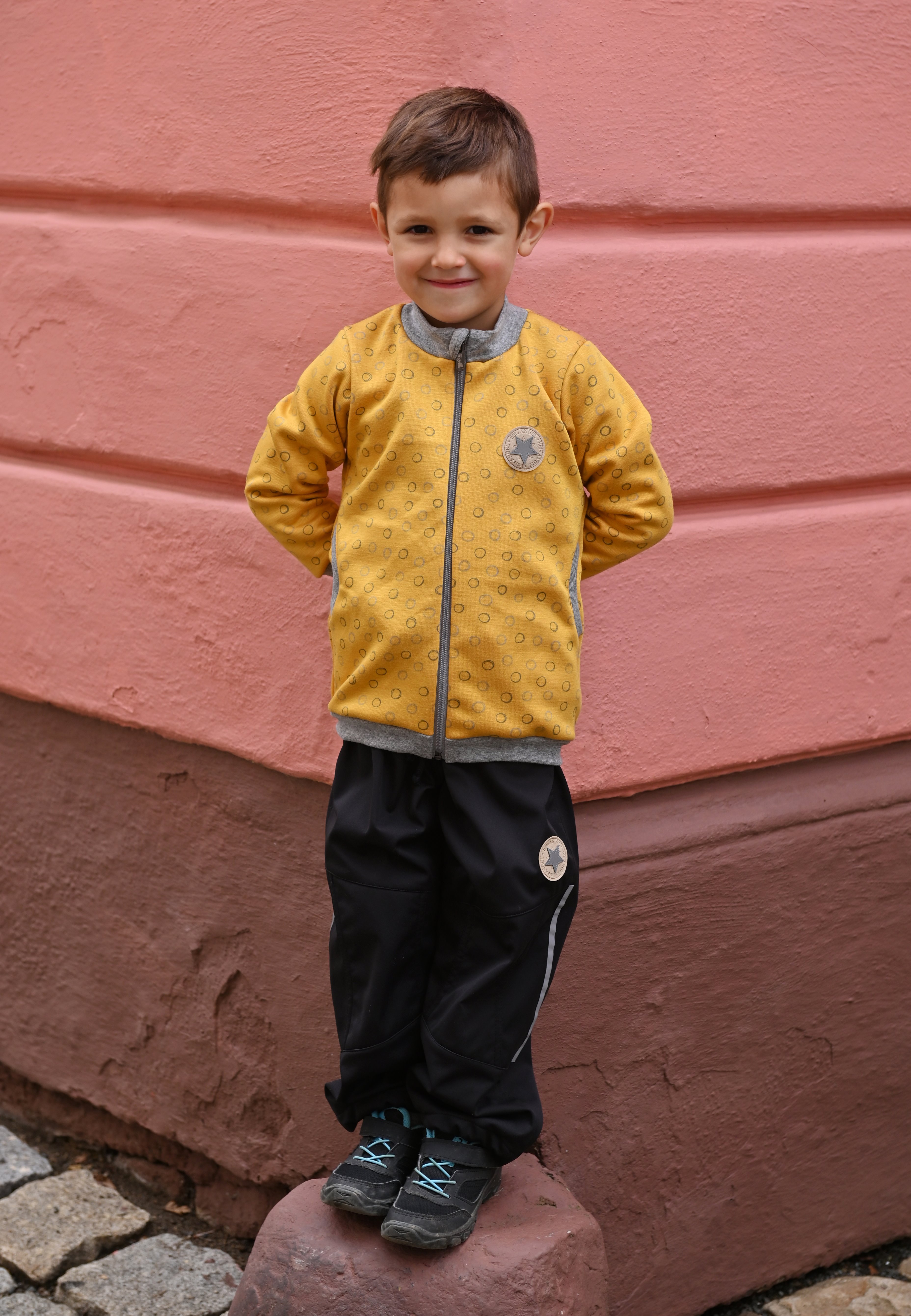 Mikina hřejivá rozepínací - okrová 86