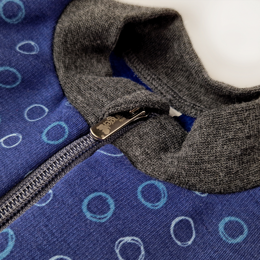 Mikina hřejivá rozepínací - modrá 80