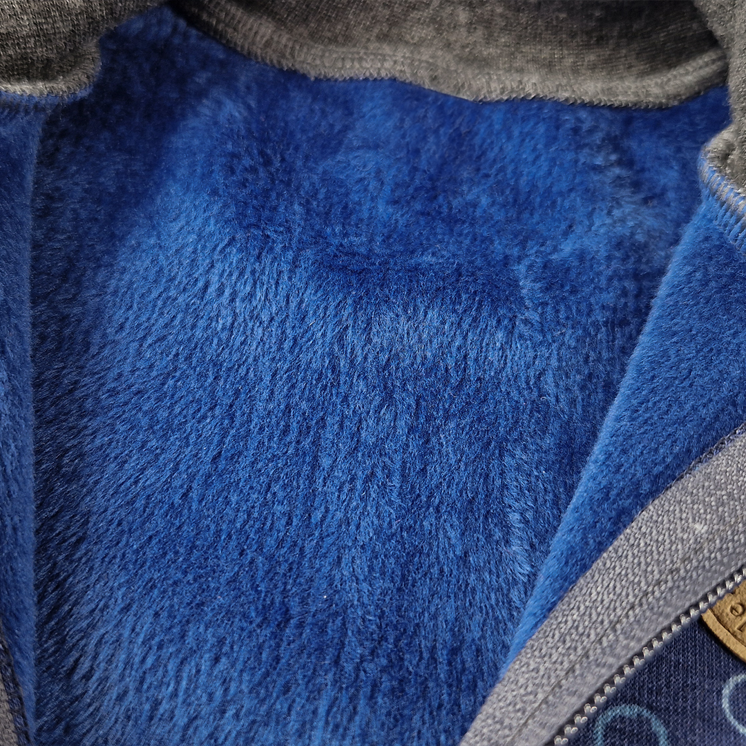 Mikina hřejivá rozepínací - modrá 80