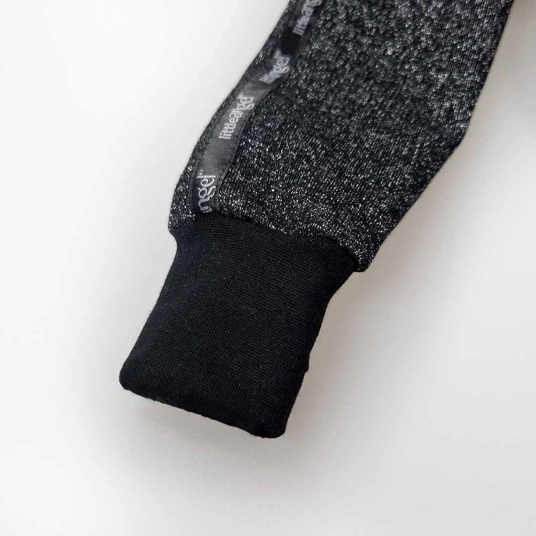 Šaty mikinové hřejivé - černá lesk 122