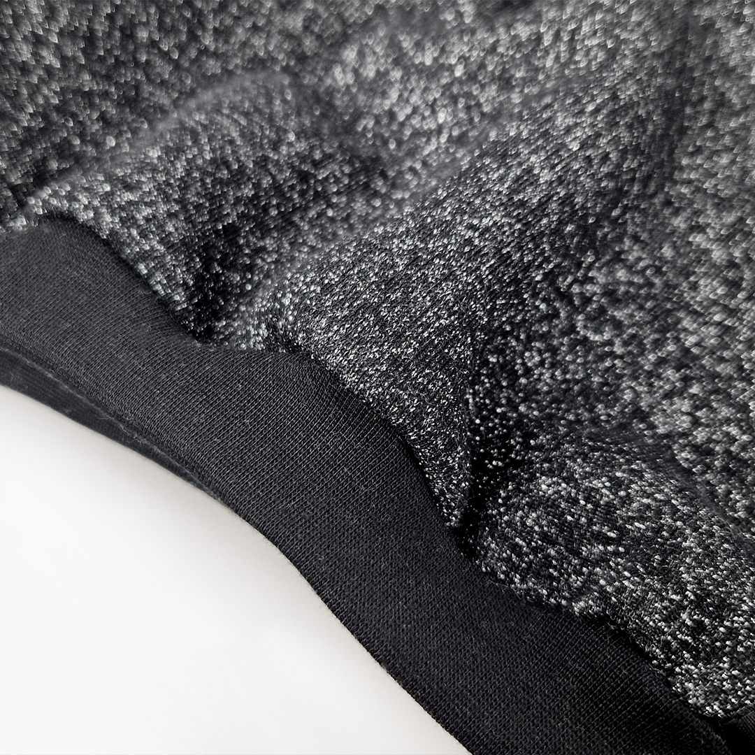 Šaty mikinové hřejivé - černá lesk 122