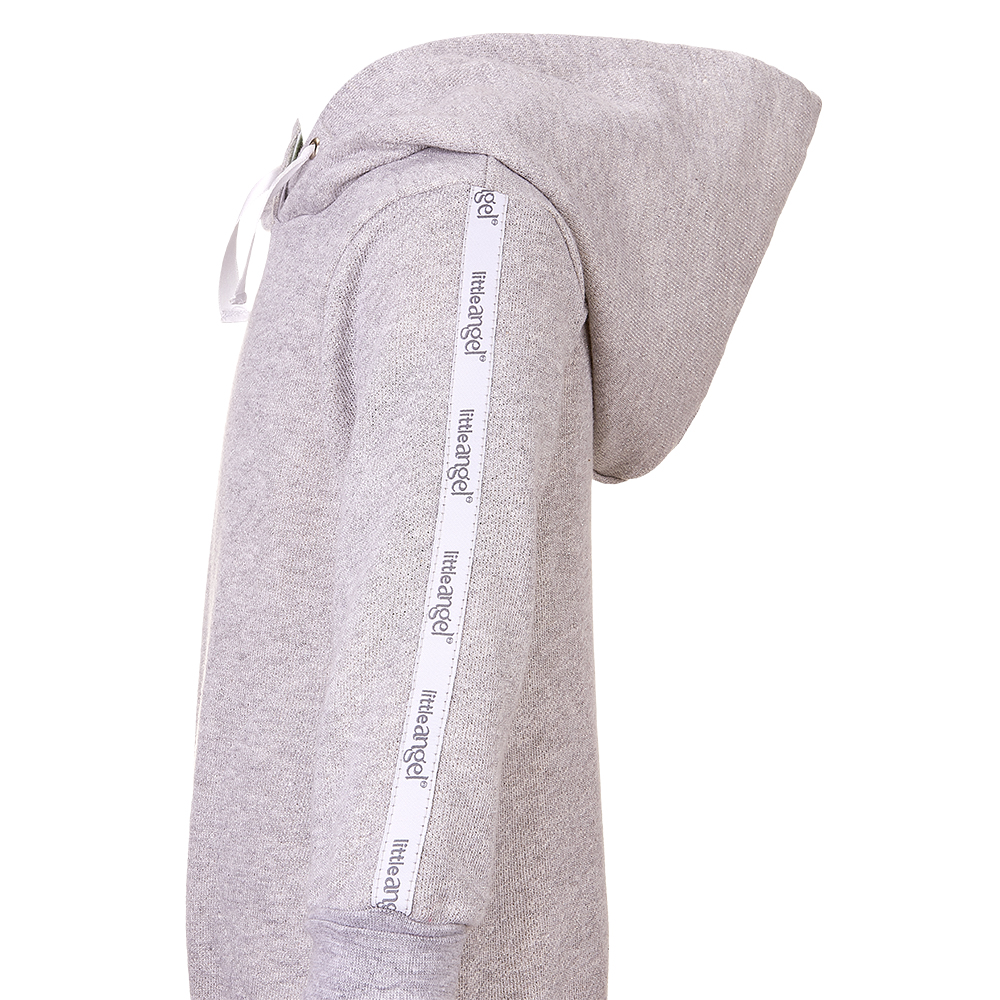 Šaty mikinové - šedý melír lesk 116