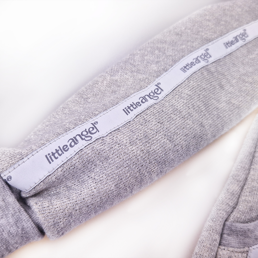 Šaty mikinové - šedý melír lesk 116