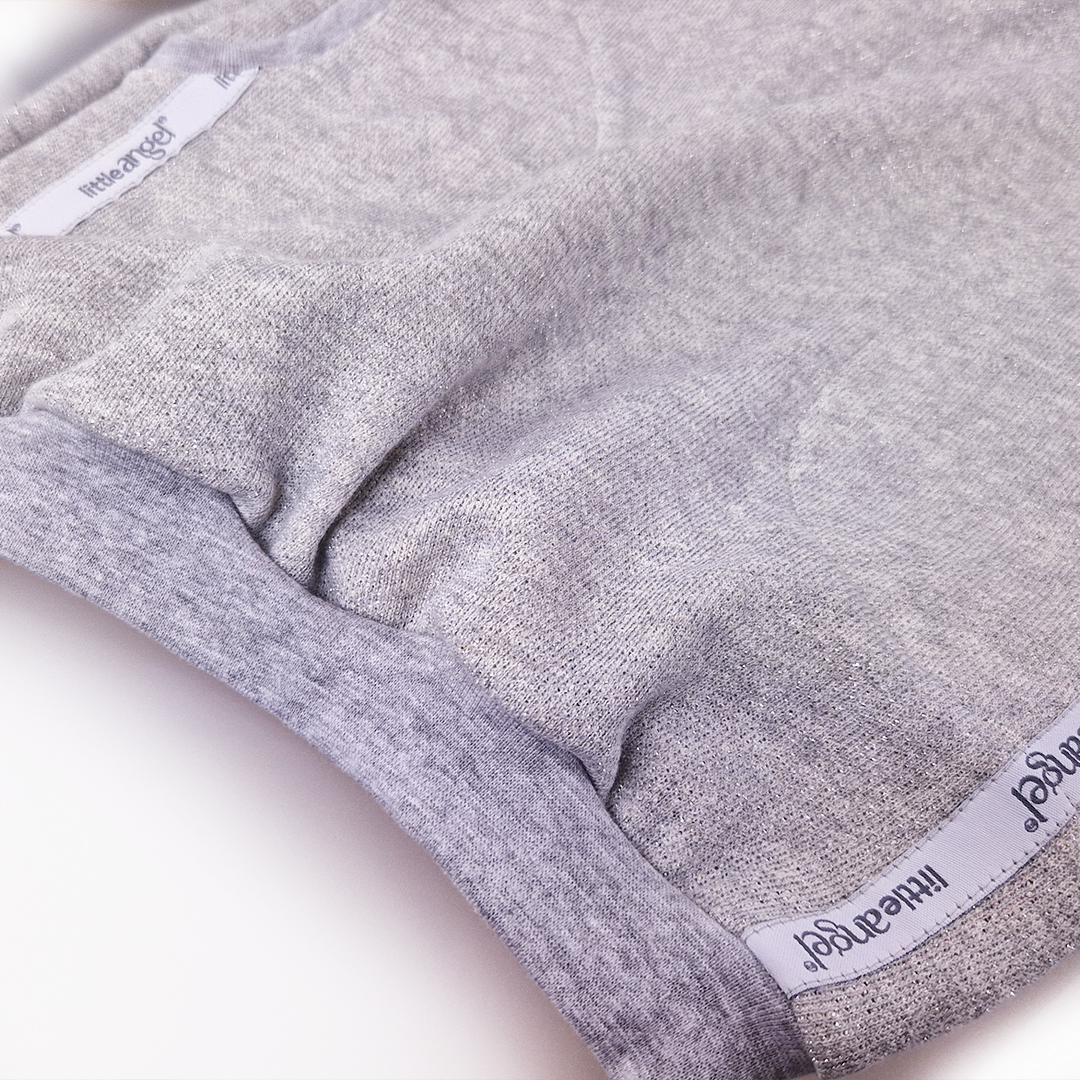 Šaty mikinové - šedý melír lesk 116