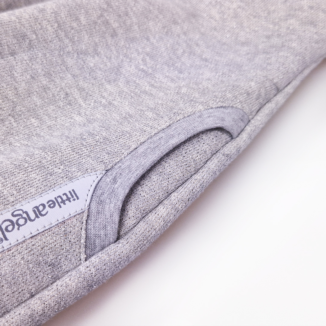 Šaty mikinové - šedý melír lesk 116