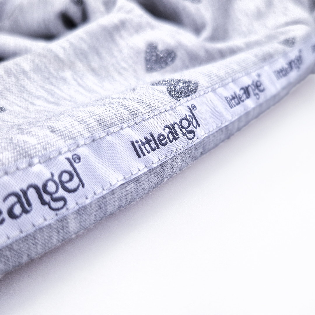 Šaty mikinové - šedý melír srdce lesk 122