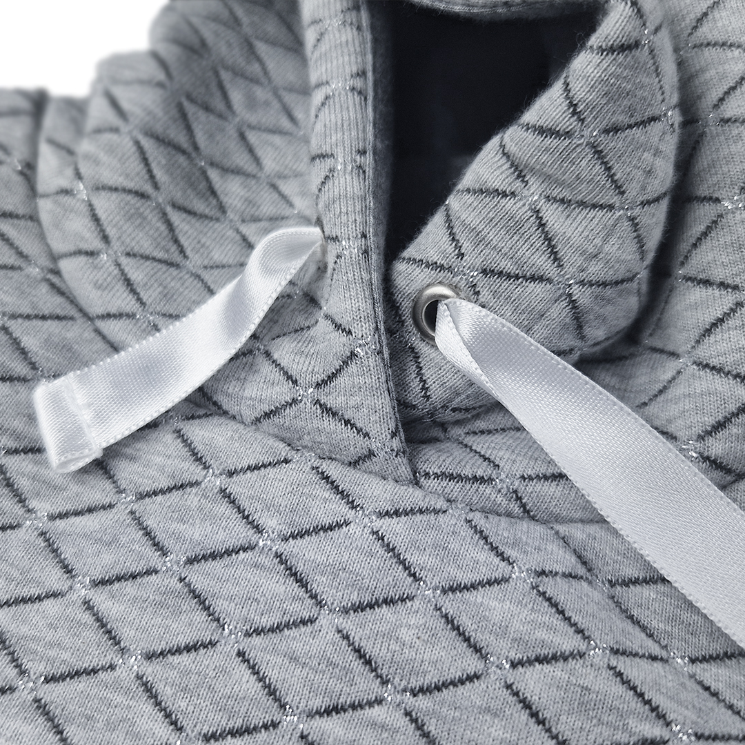 Šaty mikinové - šedý melír vzor lesk 116