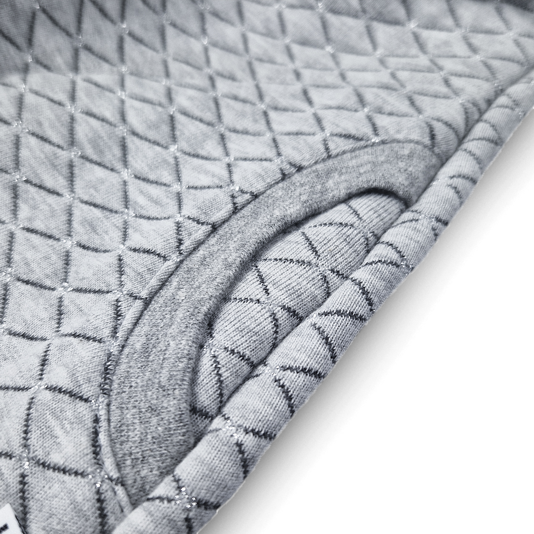 Šaty mikinové - šedý melír vzor lesk 116