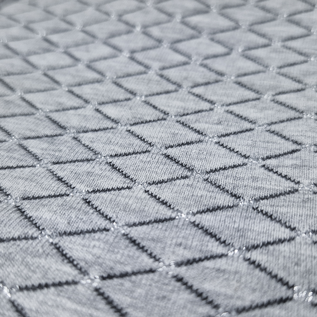 Šaty mikinové - šedý melír vzor lesk 116