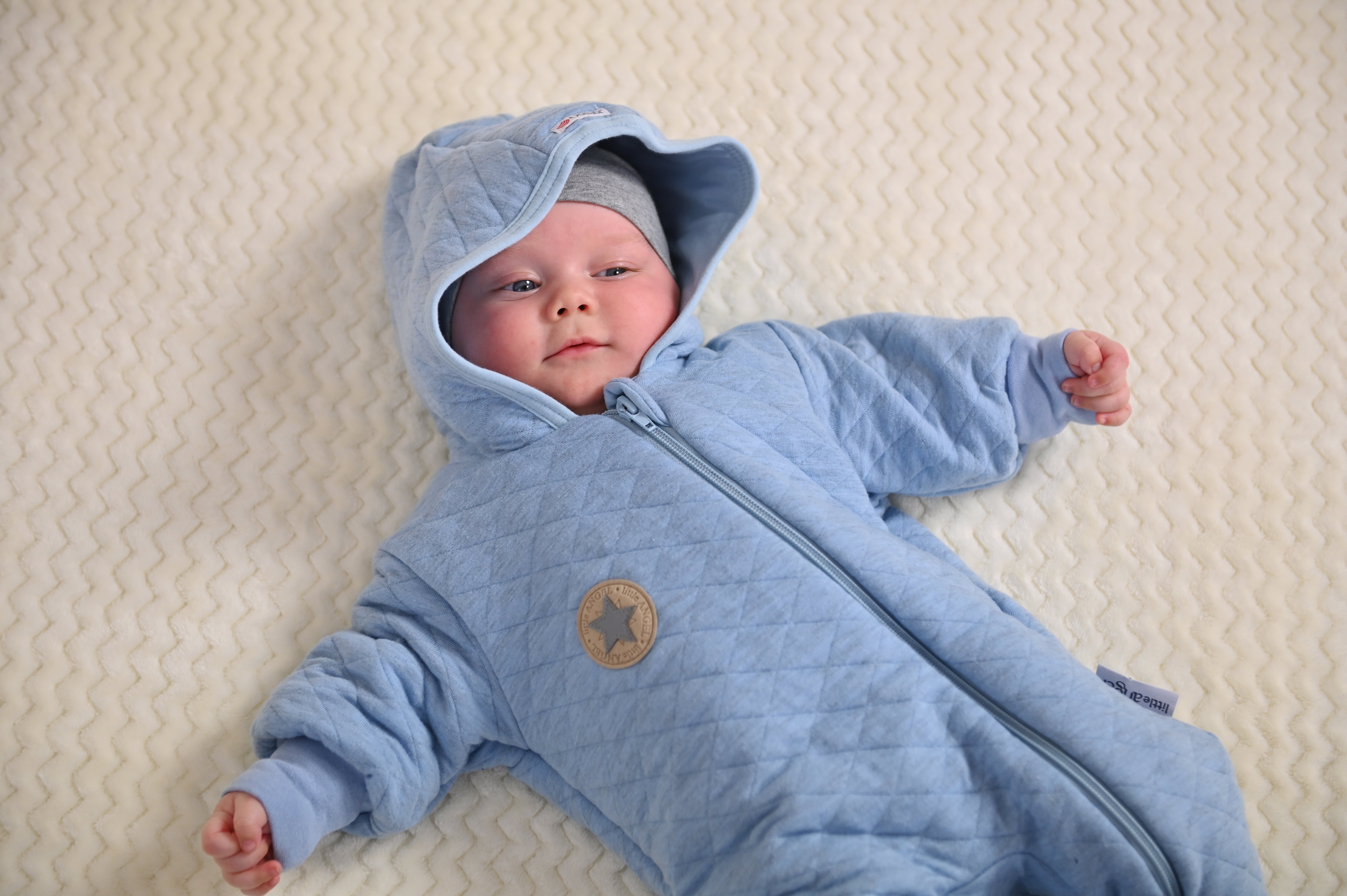 Overal podšitý lem Outlast® - sv.modrý melír 80