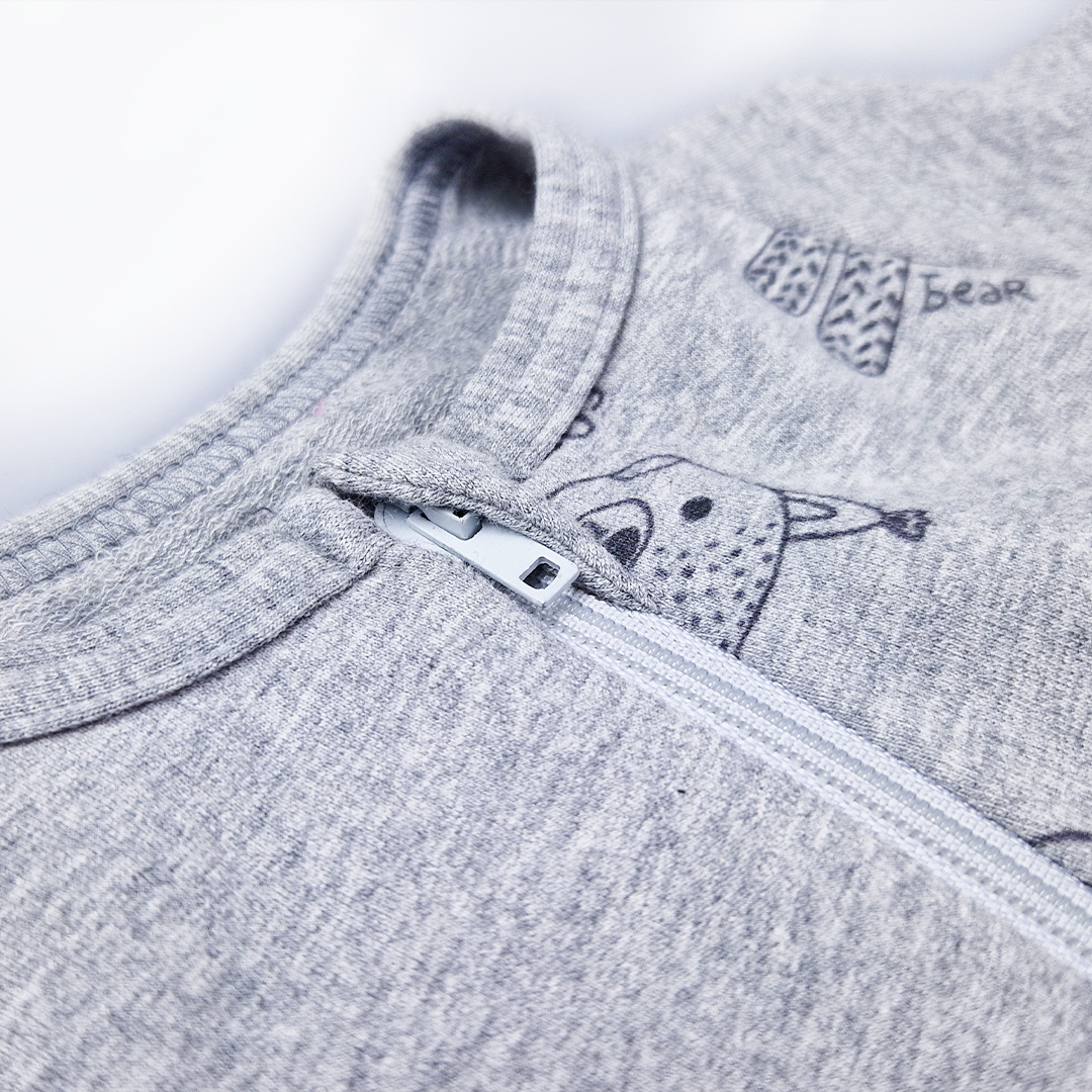 Overal smyk DR TISK Outlast® - šedý melír/šedý melír zvířátka 68