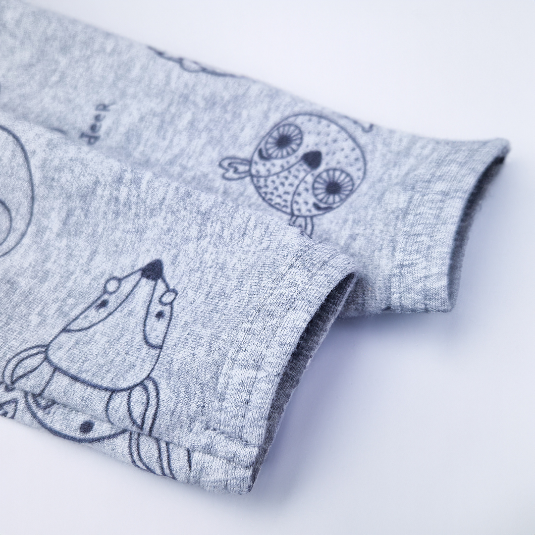 Body smyk obrázek TISK Outlast® - šedý melír/šedý melír zvířátka 74