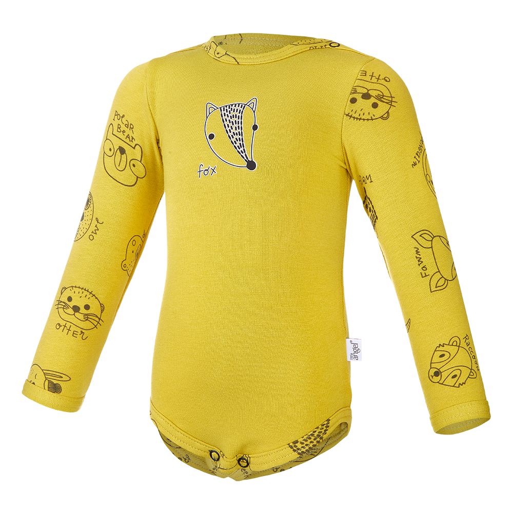 Body smyk obrázek TISK Outlast® - žlutozelená/žlutozelená zvířátka 62