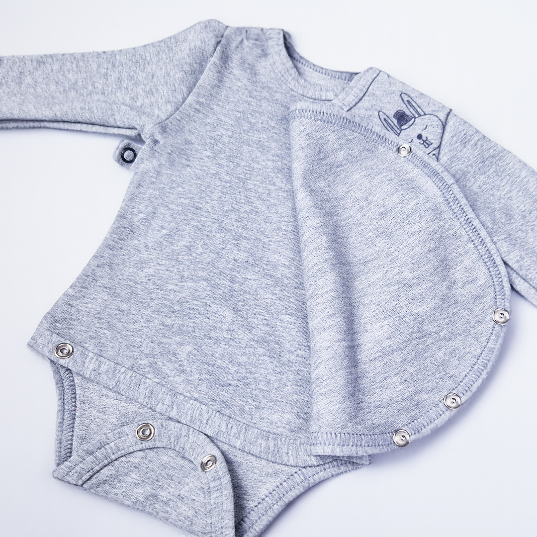 Novorozenecká sada smyk Outlast® - šedý melír/zvířátka 62