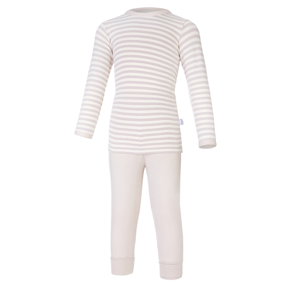 Pyžamo DR smyk Outlast® - pruh bílá káva/latte 92