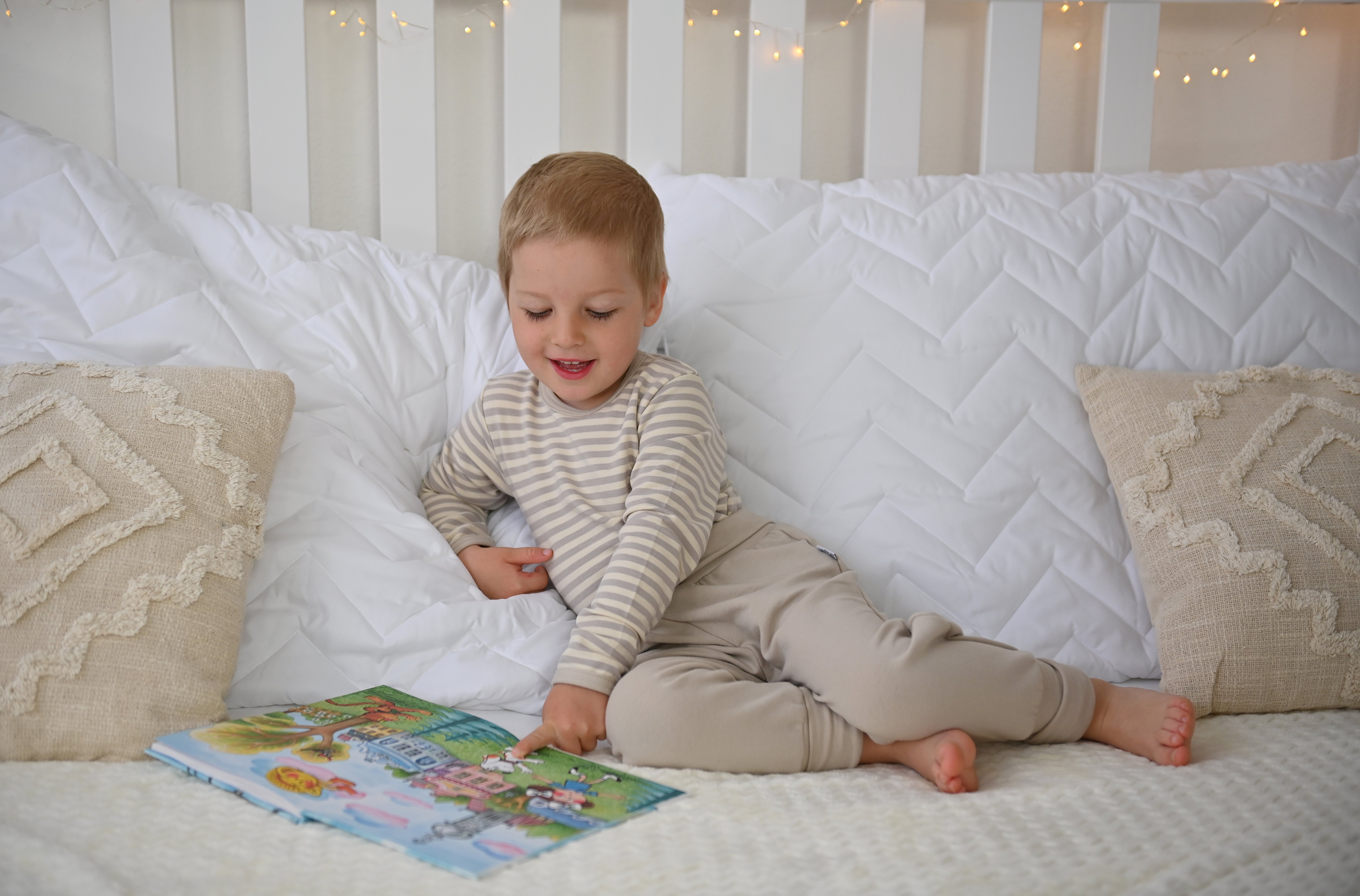 Pyžamo DR smyk Outlast® - pruh bílá káva/latte 98