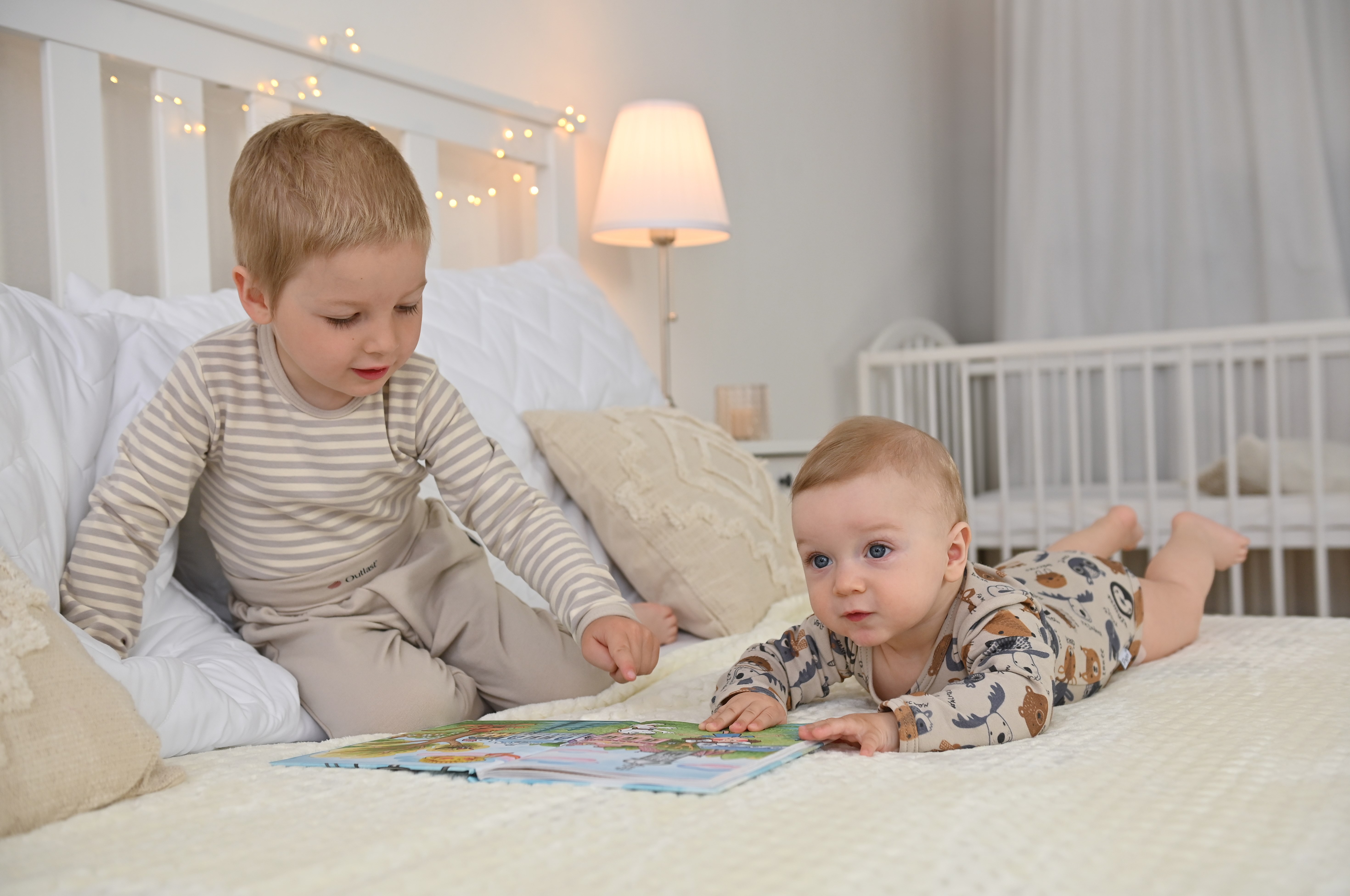 Pyžamo DR smyk Outlast® - pruh bílá káva/latte 98