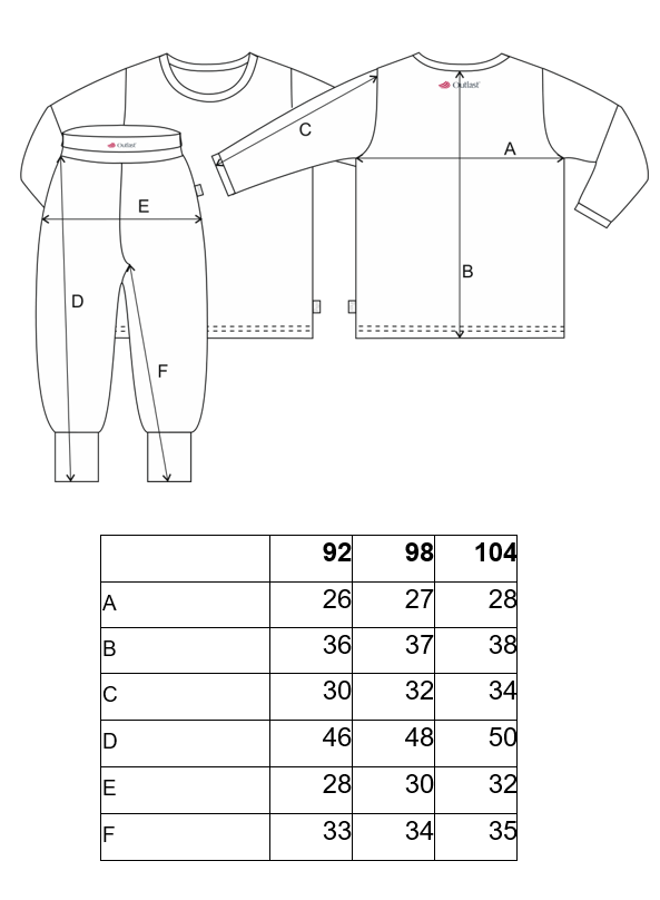 Pyžamo DR smyk Outlast® - pruh bílá káva/latte 98